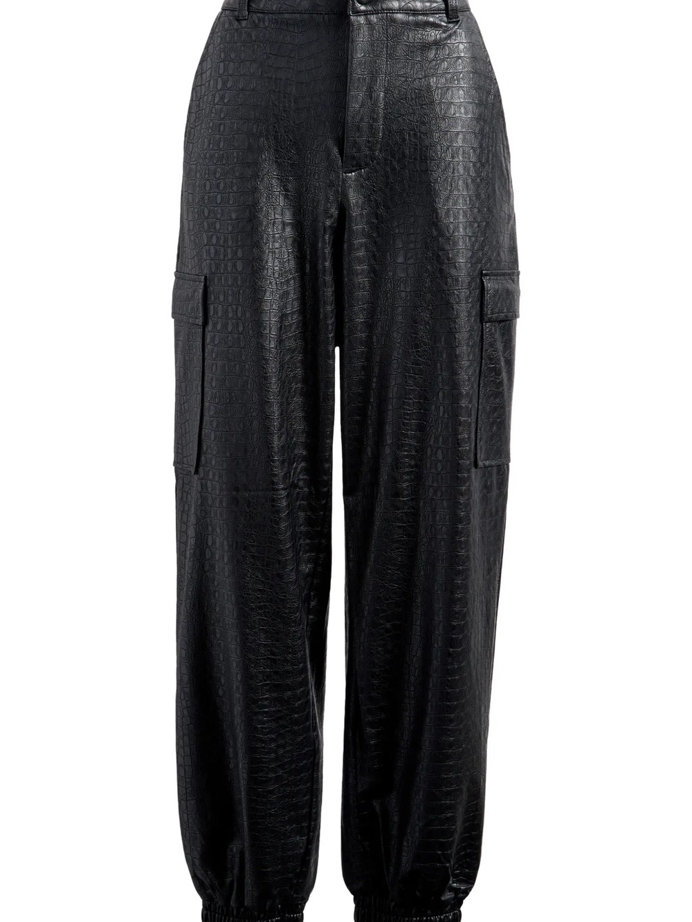 Naked Wardrobe- The Crocodile Faux Leather Joggers - Picture 3 of 10